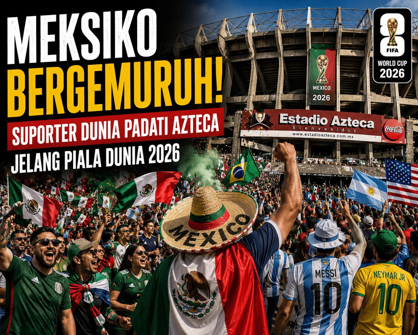 Lautan Suporter Serbu Azteca, Meksiko Bersiap Sambut Piala Dunia 2026